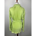 THATS SO FETCH Stassi Shirt Dress Belted Size 4 Lime Green Pleated Collared Photo 2
