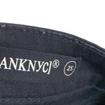 BLANK NYC Jack Leather-Like Raw Edge Denim Jean Mini Skirt Black Shine 25 Revolve Photo 8