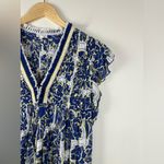 Poupette St. Barth  x Vilebrequin Sasha Mini Dress Blue Floral Women’s Sz L Photo 6