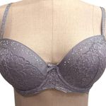 Victoria's Secret New Victoria’s Secret Dream Angels Rhinestone Pearl Demi Gray Bra Size 32DD Photo 11