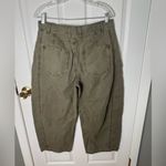 Free People  Good Luck Barrel Leg Pants in Olive Green 29 Photo 5