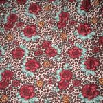 Chances R Vintage Floral Leopard Maxi Skirt Boho Fall Statement Large Edgy Roses Brown Photo 2