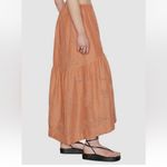 frame denim Frame Women's Orange Eyelet Tiered Maxi Skirt Size S Photo 1