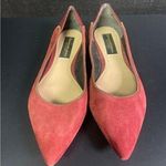 Donna Karan  NY Women's Red Suede Shoes With Zippered Trim Size 9 SKU 2213 Photo 0
