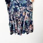 Lulus [] Positively Adorable Navy Scarf Print Satin Tiered Bustier Romper NWT XL Photo 6