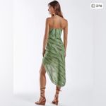 Vix Surya Details Cowl Neck Camo Long Asymmetrical Dress with Gold Hardware Green Photo 1
