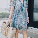 Maeve Anthropologie  teal chiffon mini dress size small Photo 11