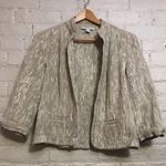 Coldwater Creek  6 100% Cotton Cream Tan Elbow Length Short Sleeve Blazer Jacket Photo 0