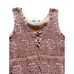 Newport News Vintage Pink Crochet Midi Dress Tank Dress With Overpiece Y2K Large Photo 6