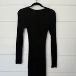 Olivaceous Women’s Large Black Ribbed Maxi Dress Longsleeve Photo 3