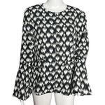 Le Gali Jacket Womens Small Black White Geometric Divya Bell Lightweight Blazer Photo 0