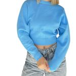 ZARA  Women's Soft Bright Blue Knit Cropped Sweater NWT Photo 8
