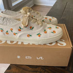 Soludos  Size 10 Marin Embroidered Sneaker Size 10 Oranges NEW Casual Lace Up Photo 0