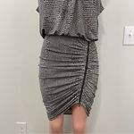 BCBGMAXAZRIA Doris Dress | Size SMALL | Drapey Blouson Bodycon Zipper | Reptile Photo 8