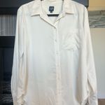 Gap  Cream Satin Boyfriend Shirt Photo 0