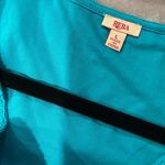 Reba NWT  Size L Turquoise Swiss Dot Lace Sleeveless Midi Dress Asymmetrical Hem Photo 10