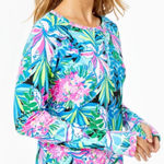 Lilly Pulitzer  floral Blythe Pullover‎ Luxletic blue pink size XXS Photo 0