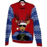 Jolly Sweaters Red and Blue Sweater Reindeer Camo and Plaid Photo 0