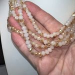 Triple strand Opalescent Opalite Fire Polished High Shine Golden Faceted Rondell Tan Photo 2