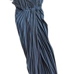 Pia Gladys Perey Dionne Dress Stretch Grey Gathered High Slit Fitted Size Large Gray Photo 5