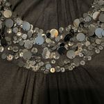 Willi Smith  szS black sleeveless top with bling around neck & band on bottom EUC Photo 2