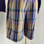 American Vintage Vintage GAP 90s High Waisted Plaid Pleated Shorts Muted Yellow Green Blue 2 Photo 6