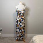Everly  Floral Long Maxi‎ Dress Ruffle Shoulder Summer White - Medium Photo 2
