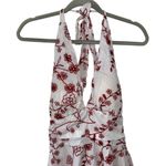 Final Touch White & Red Floral Design  Halter Style Cocktail Dress Women’s Large! Photo 1