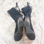 Sorel Farah Black Suede Leather Mid Calf Tall Lace Up Tassel Boots Size 11 Photo 5