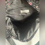 Olsenboye  Floral Crossbody Bag Corduroy Black Pink Leather Strap GUC! 0096‎ Photo 4