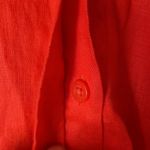 Lauren RL Red Linen Roll S/S Sleeve Button Up Tie Front Shirt Size S Photo 4