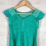 MINE Green Lace Back Babydoll Top Size Medium Photo 2