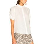 Veronica Beard Carmine Off-White Silk Button Front Ruched Sleeves Blouse Size 4 Photo 1