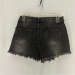 Distressed Jean Shorts Mid Rise Womens Large Black Photo 6