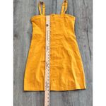 Forever 21 NWOT Forever‎ 21/Vibe Golden Yellow Cotton Button Front Stretch Mini Dress - L Photo 2