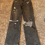 VERVET‎ BLUE Women's Charcoal Black Distressed Ripped Straight Leg Jeans Size 25 Photo 0