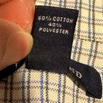 Lands' End White Blue & gray Striped Button Down Collard Long Sleeves Blouse SZ M Photo 8