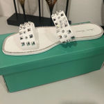 Lauren Lorraine White Studded Sandals Size 11 by   Photo 0