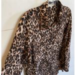 Pleione Covered Button Front Long Sleeve Leopard Print Blouse M - EUC Photo 6