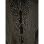 Max Studio  Knit Cardigan Sweater Collared Tie Front Black Textured Small Photo 3