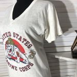 Vintage 90s US Marine Corps Bulldog Graphic Shirt Small White Photo 4