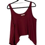 Free People  FP Burgundy Sing La La Handkerchief-Hem Tank Top Size XS Photo 1
