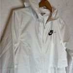 Nike white hooded wind breaker Photo 1
