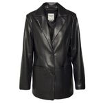 Abercrombie & Fitch  Black Vegan Leather Blazer Jacket Photo 3