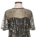 Jen's Pirate Booty Jen’s Pirate‎ Booty Black Gold Sequin Mesh Mini Dress XS Art Deco Photo 2