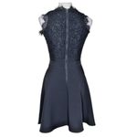 Lady Style Women's Black Faux Feather Lace Fit & Flare Back Zip Dress Sexy Sz M Size M Photo 2