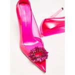 Good American Hot Pink Cinderella Heels 6 NEW With Dustbag Crystal Rhinestone Photo 2