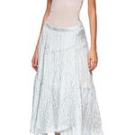 Vince Asymmetric Crinkle Mint Blue Midi Crinkle Skirt NWT Size Medium MSRP $325 Photo 4