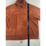 Designers Studio Originals Sweater Women Large Cable Knit Leather Patchwork Y2K Orange Photo 4