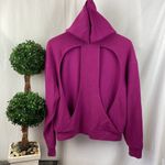 Savvi Purple Ribbed Long Sleeve Cutout Back Hoody Sporty Athletic Sweater M Size M Photo 1